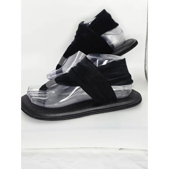 Sanuk Black & Gray Yoga Sling 2 Sandals Women's Size 7 - Picture 4 of 7